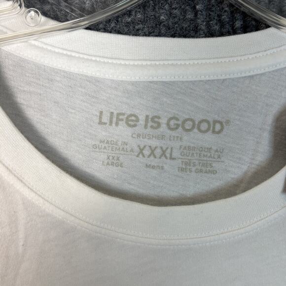 Life Is Good Men Crusher Lite T Shirt Sz XXXL White This Is How I Roll Golf Cart - Picture 5 of 9